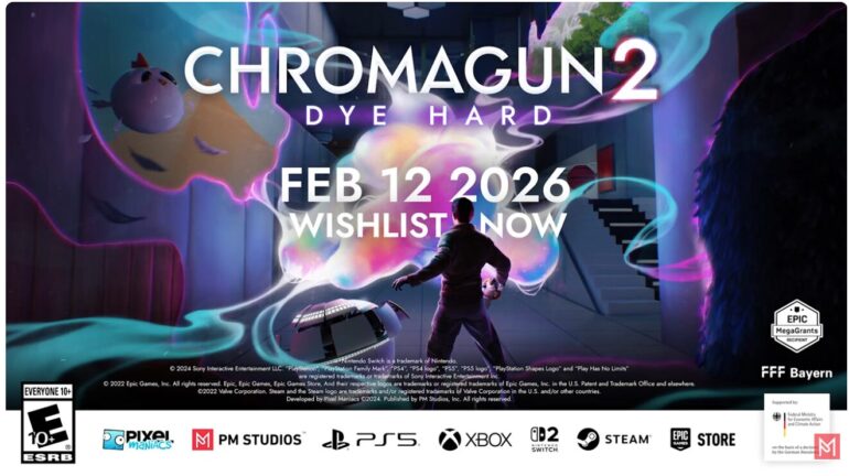Pixel Maniacs und PM Studios kündigen farbasierten Puzzler ChromaGun 2: Dye Hard an